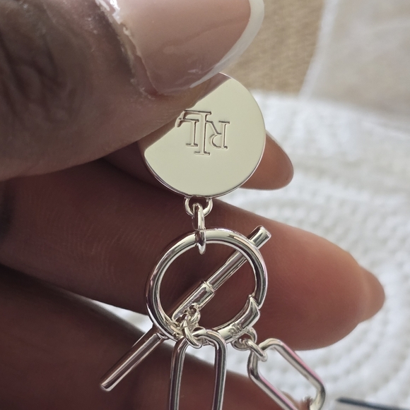 Lauren Ralph Lauren Women Silver Gold Chain Link Necklace New - Picture 7 of 10